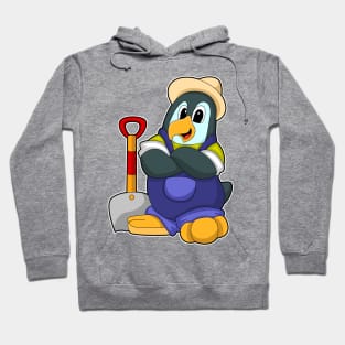 Penguin as Farmer with Shovel Hoodie